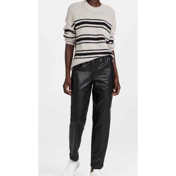 Ba&sh Bosco Striped Wool & Mohair Blend Sweater Pullover Grey Beige Black Small - Picture 13 of 13